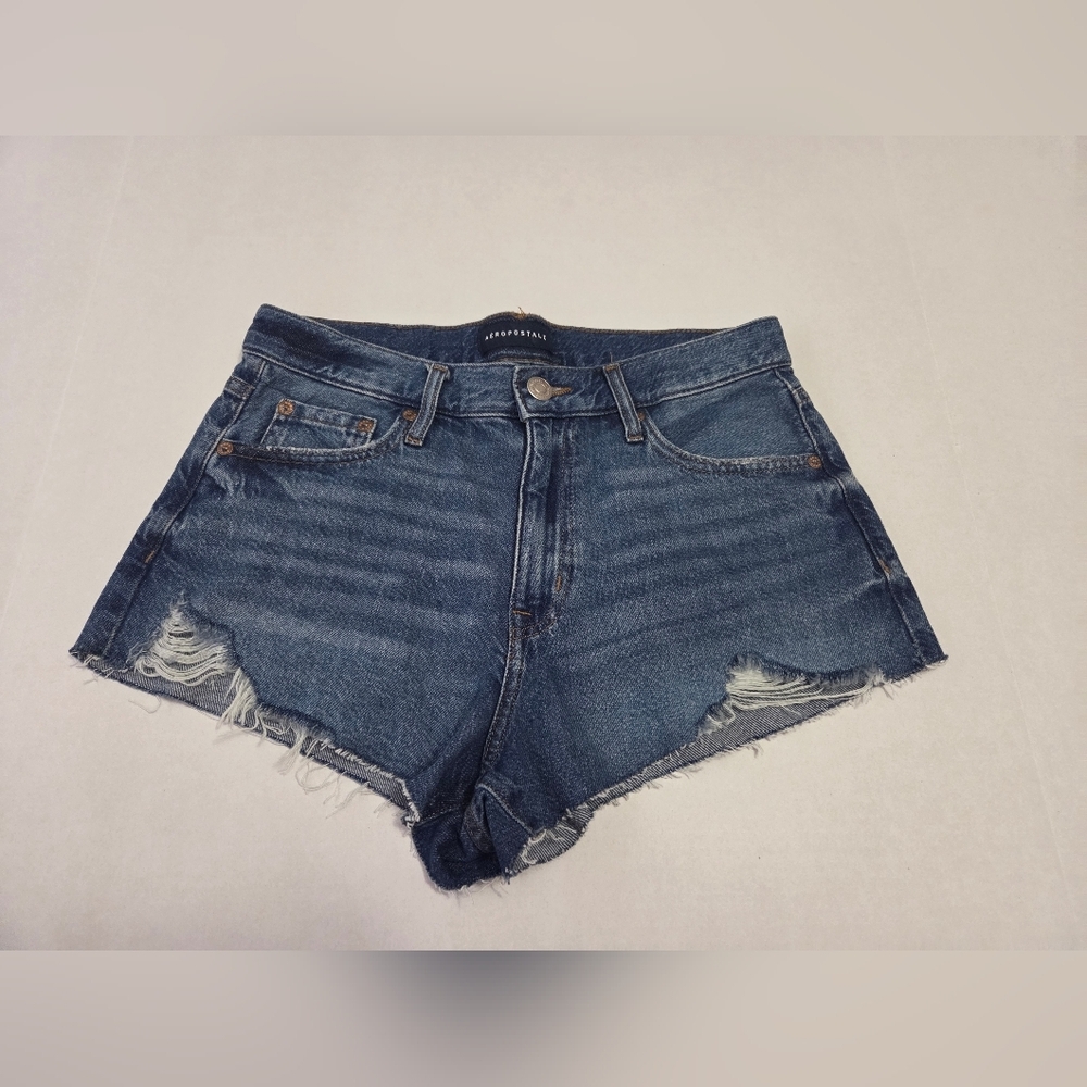 Aeropostale Vintage High Rise Shorty Womens Blue Jean Shorts EUC Size 6